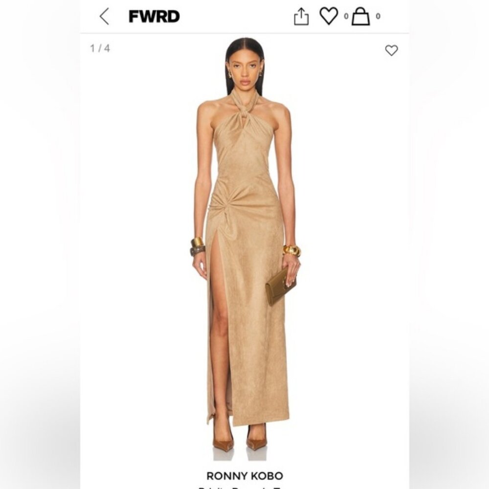 Ronny Kobo Collection Tan Maxi Dress